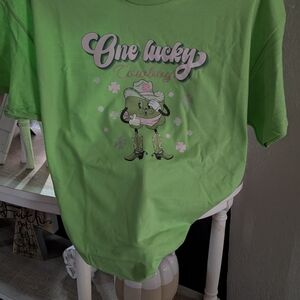 Gildan Green Tee - One Lucky Cowboy Design